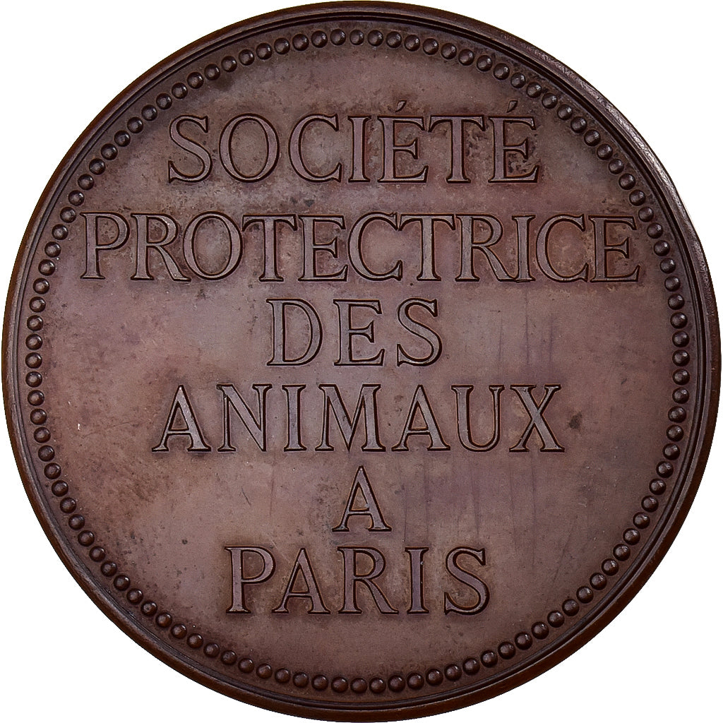 Francia, medalla, Société Protectrice des Animaux, Paris, 1891, Cobre, EBC