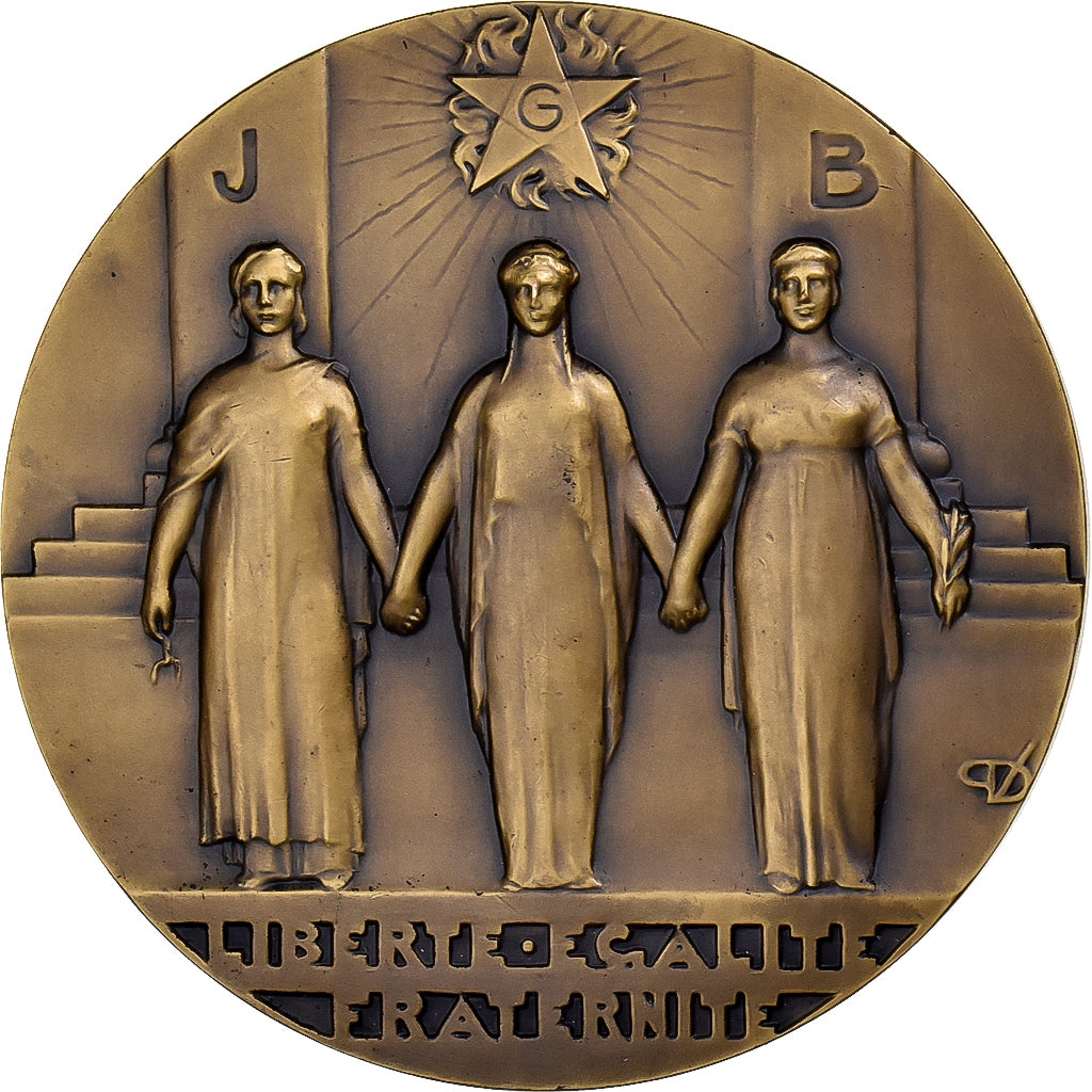 França, medalha, Grande Loge de France, 1934, Bronze, Dautel, MS(63)