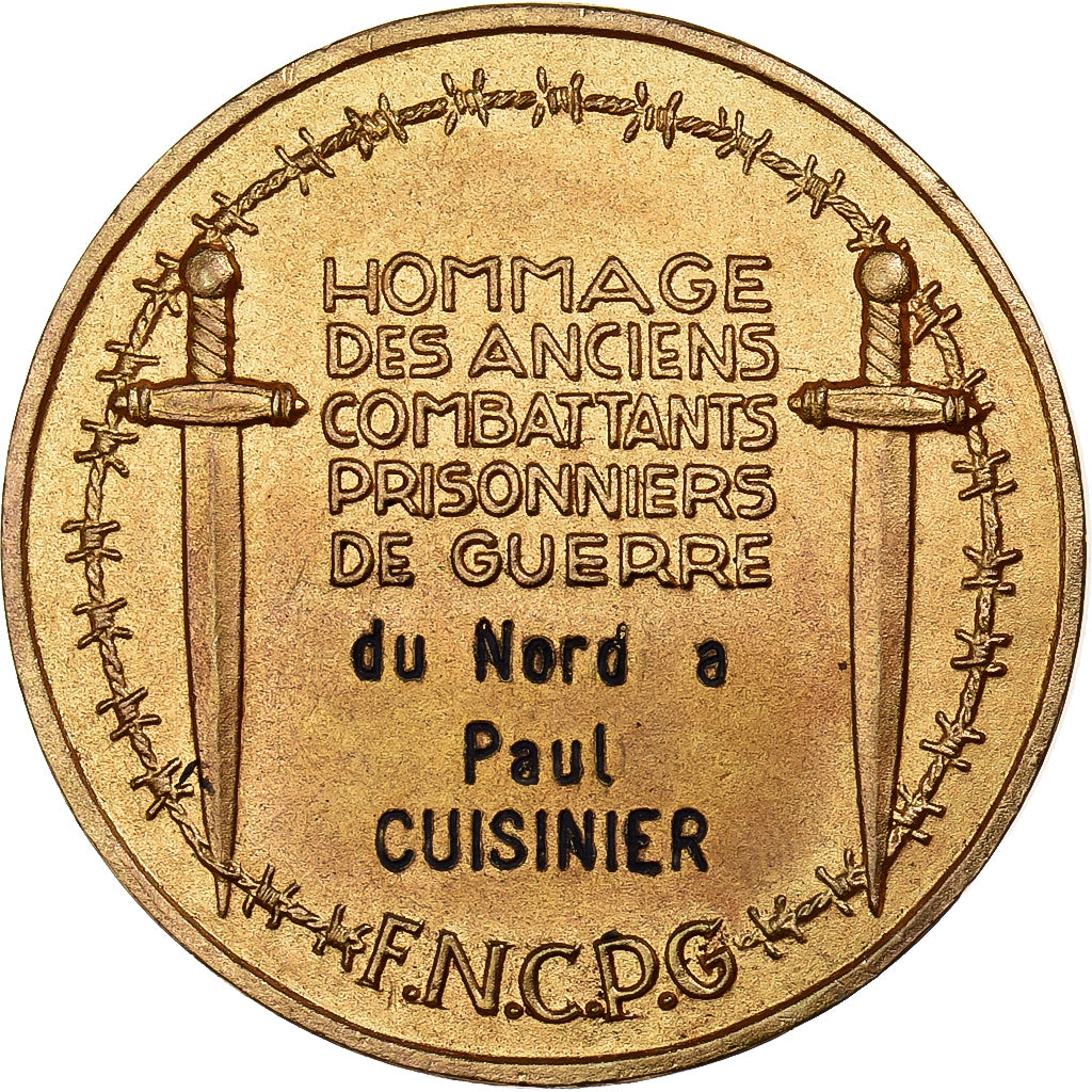 France, Médaille, Hommage des Anciens Combattants Prisonniers de Guerre, Gilt