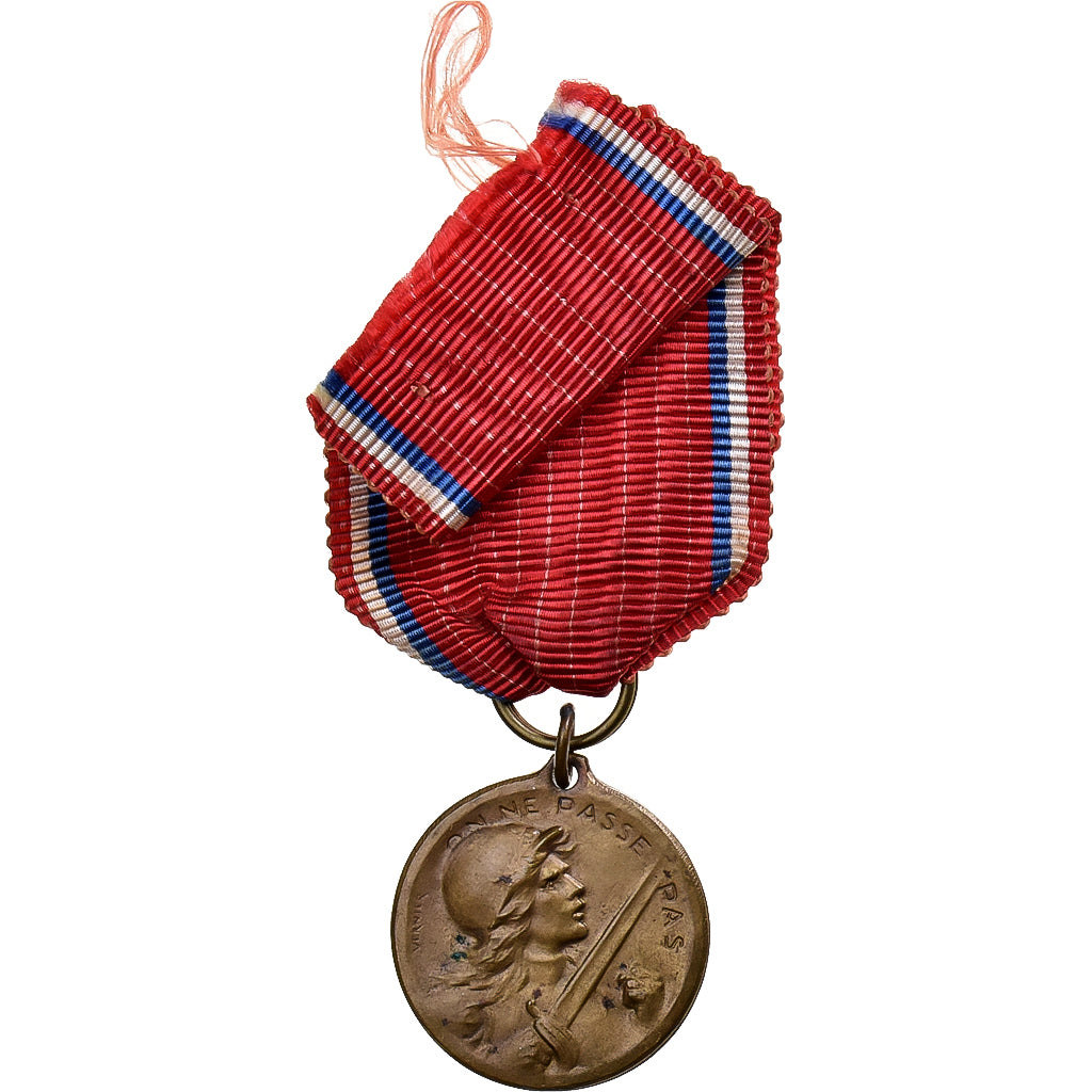 France, Verdun , On ne passe pas, WAR, Médaille, 1916, Très bon état, Bronze
