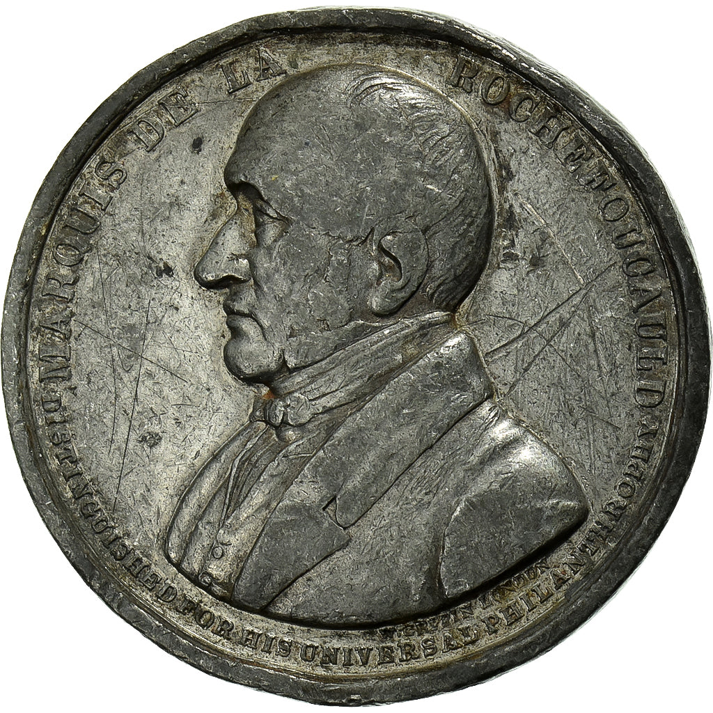 Francia, medalla, Marquis de la Rochefoucauld, Paix Universelle, Londres
