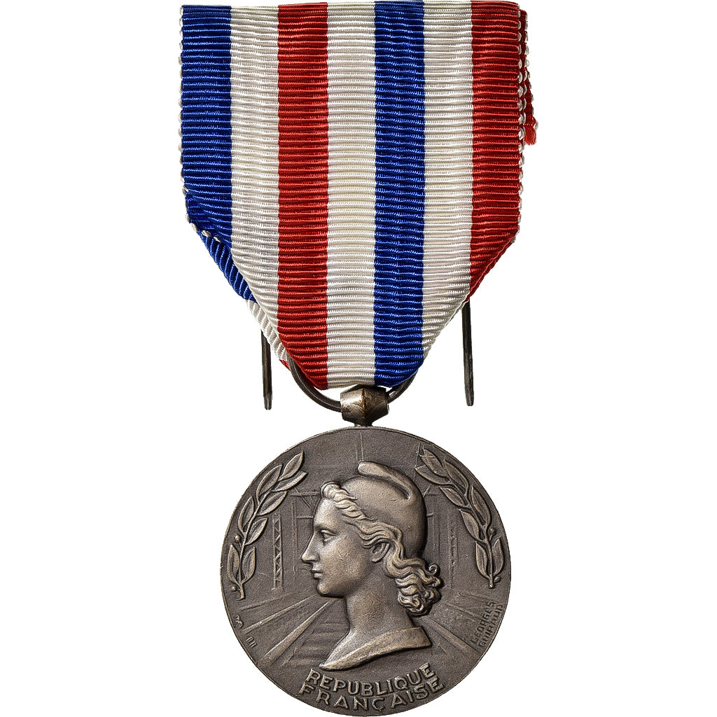 Francia, Médaille d'honneur des chemins de fer, Railway, medalla, 1955, Sin