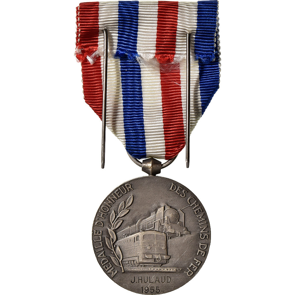 Francia, Médaille d'honneur des chemins de fer, Railway, medalla, 1955, Sin