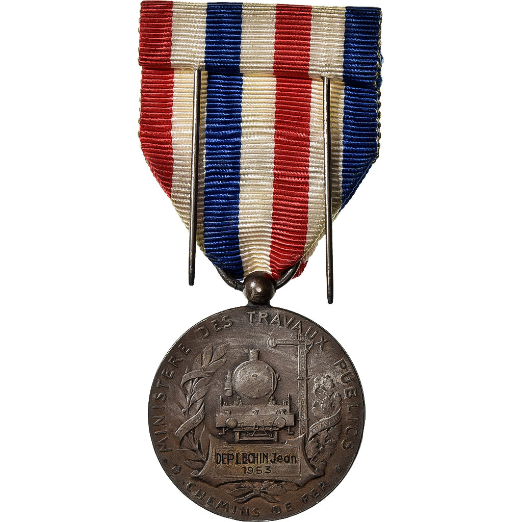 Francia, Médaille d'honneur des chemins de fer, Railway, medaglia, 1953