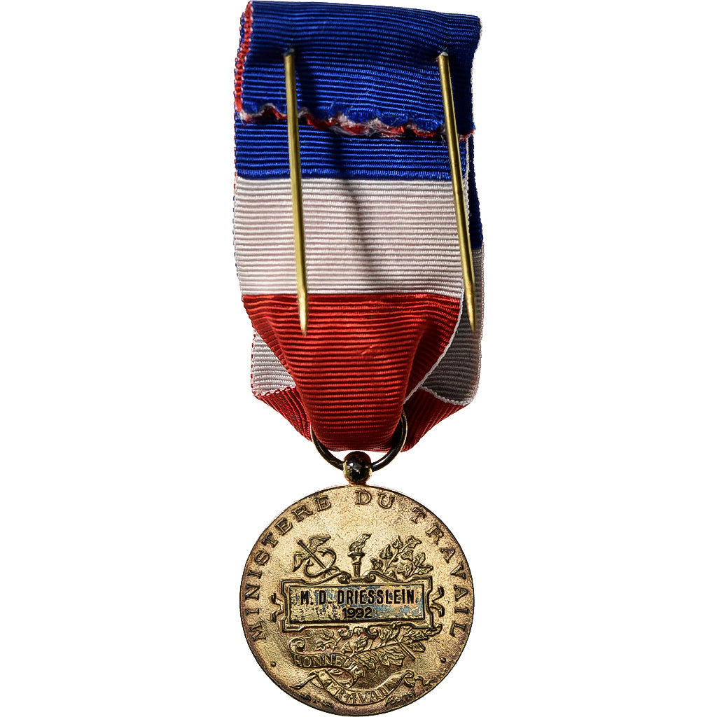 France, Honneur-Travail, République Française, Medal, 1992, Excellent Quality