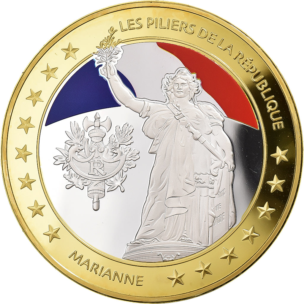 France, Médaille, Les piliers de la République, 2010, Cuivre plaqué Argent