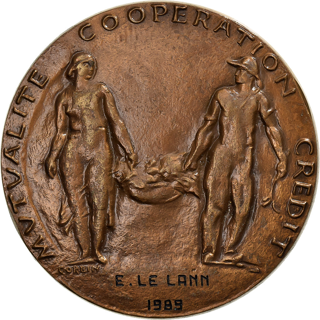 França, medalha, Mutualité - Coopération - Crédit, 1989, Bronze, Corbin