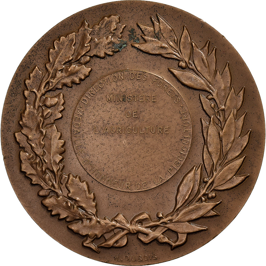 France, Medal, Direction des Eaux et Forêts, Pisciculture, Bronze, Dubois.H