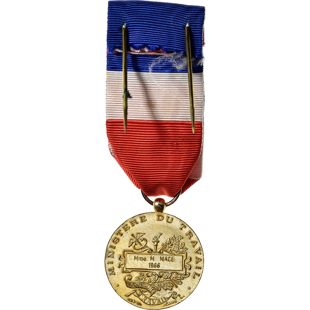 Francja, Honneur-Travail, République Française, medal, 1988, Doskonała