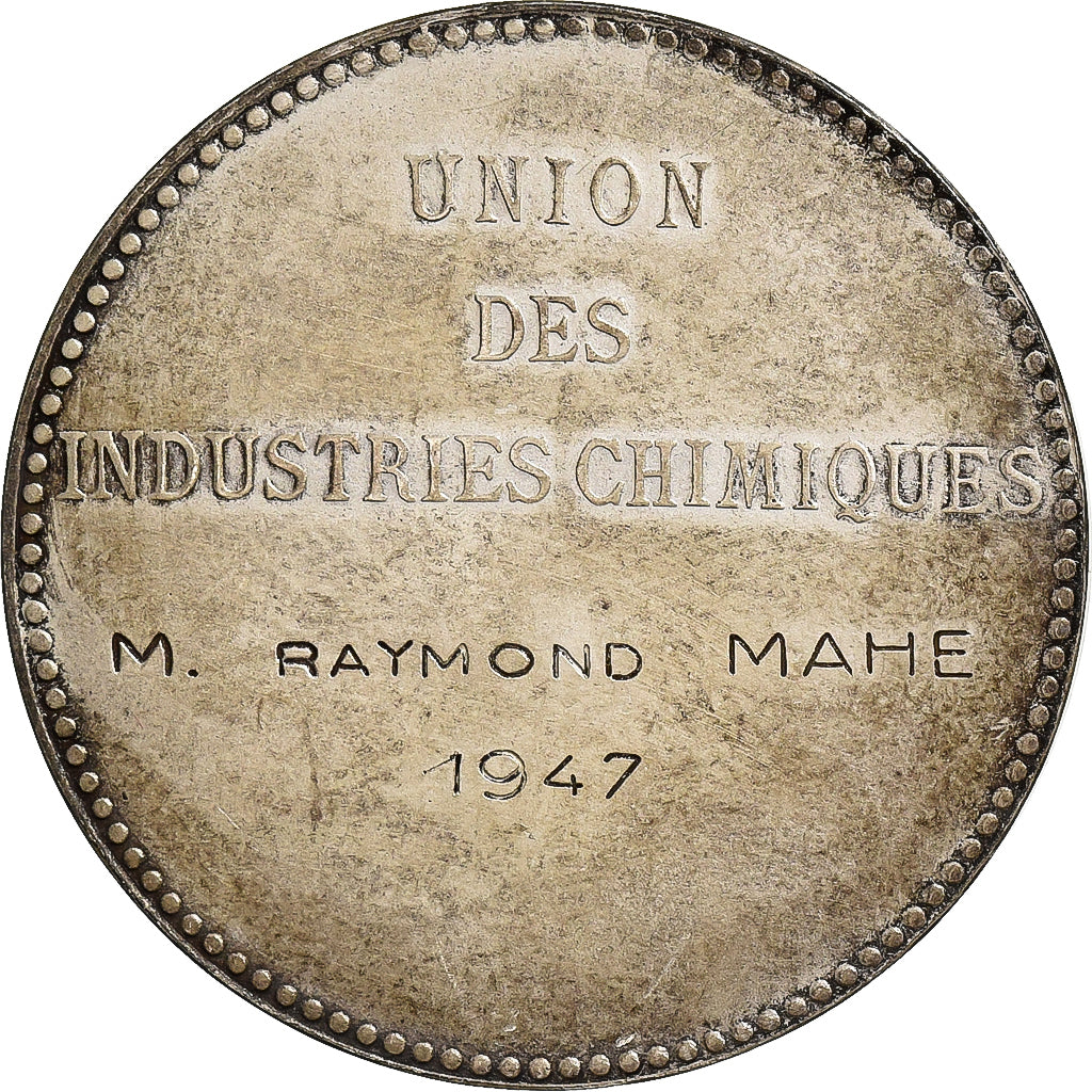 France, Médaille, Union des Industries Chimiques, 1947, Bronze argenté, TTB+