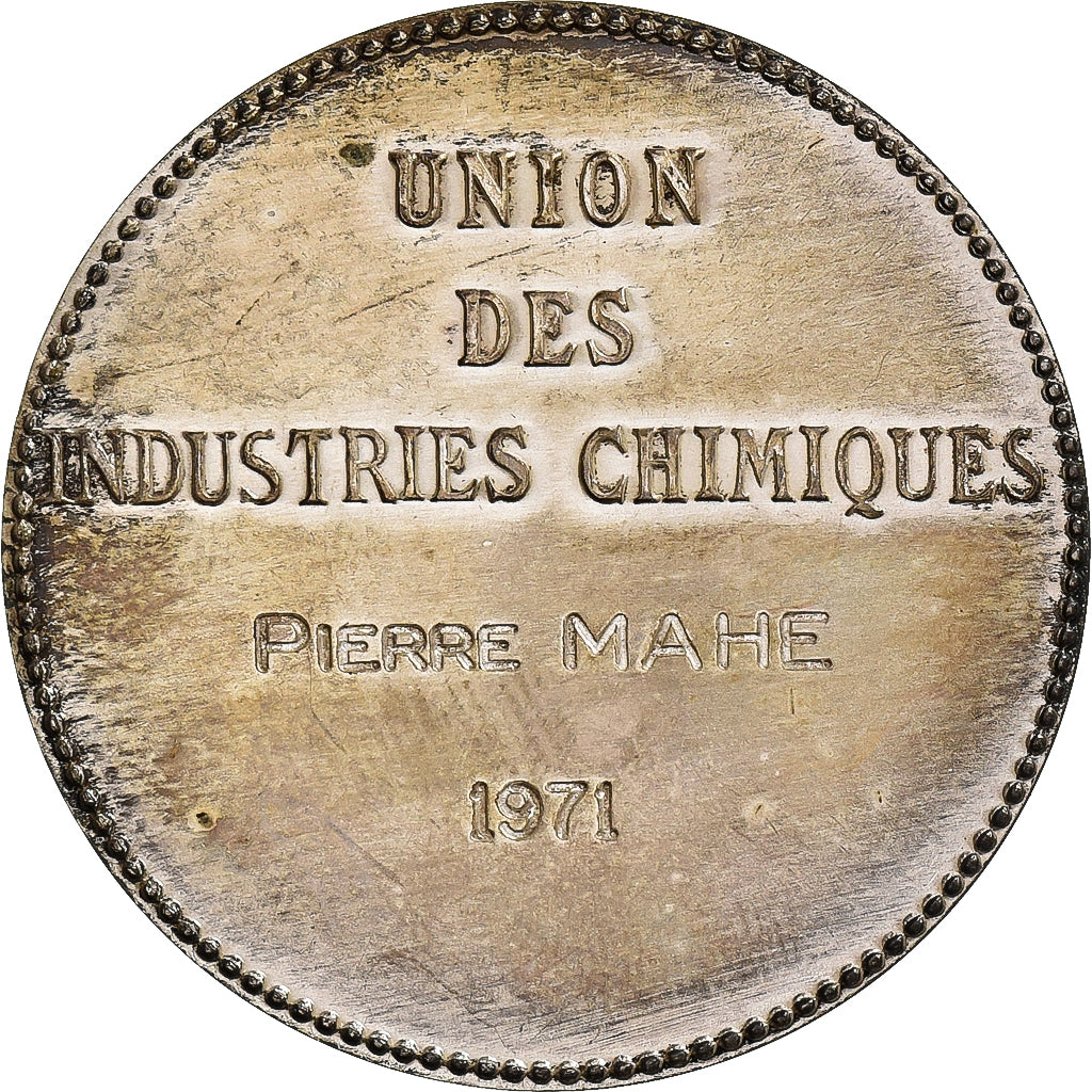 France, Médaille, Union des Industries Chimiques, 1971, Bronze argenté, TTB+