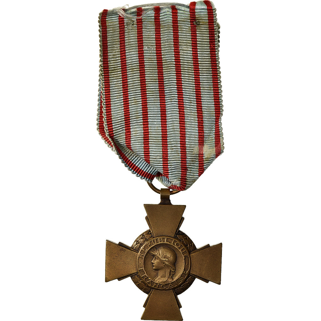 France, Croix du Combattant, WAR, Medal, 1939-1945, Very Good Quality, Bronze