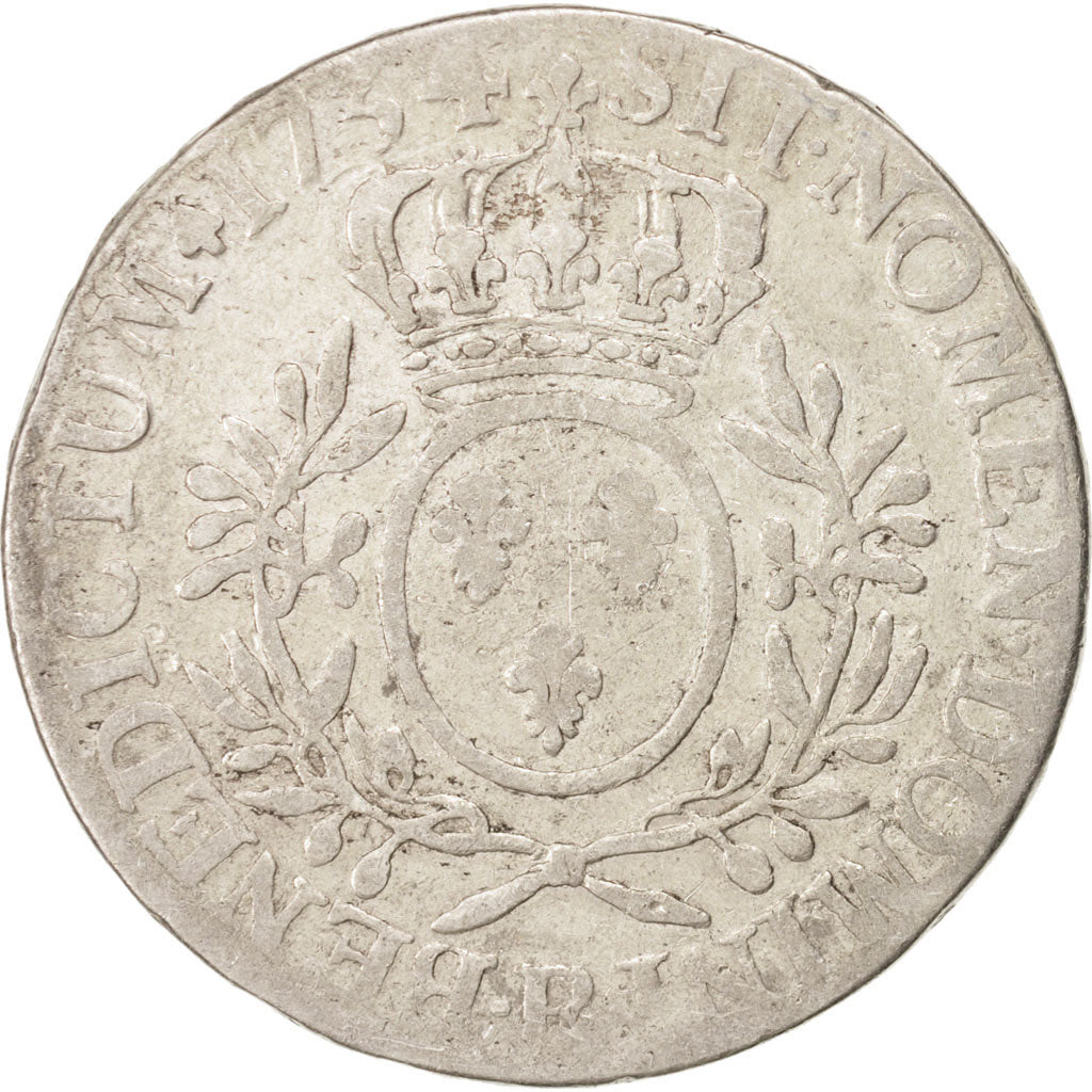 Coin, France, Louis XV, Écu aux branches d'olivier, Ecu, 1734, Rouen