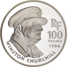 France, 100 Francs, Churchill, 1994, Proof, Silver, MS(65-70), Gadoury:C81