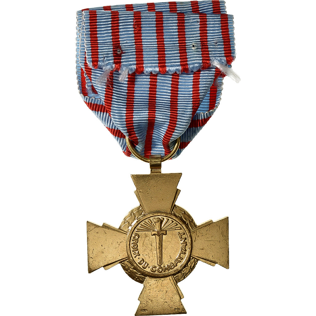 France, Croix du Combattant, WAR, Medal, 1939-1945, Excellent Quality, Bronze