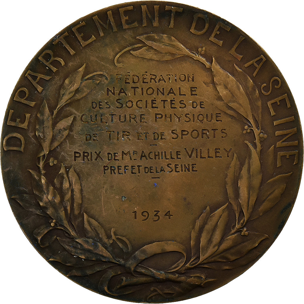France, Medal, Ville de Paris, Département de la Seine, 1934, Bronze