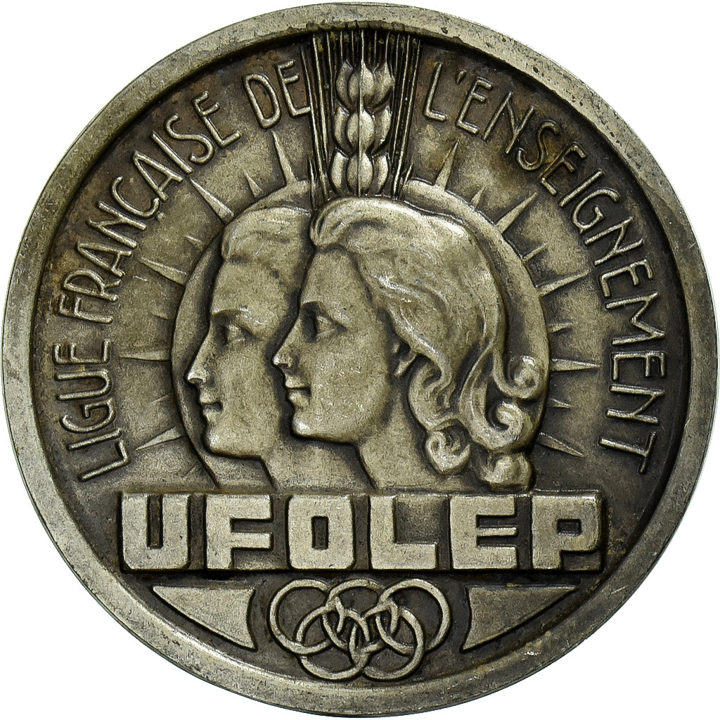 França, medalha, UFOLEP, Ligue Française de l'Enseignement, Bronze Prateado