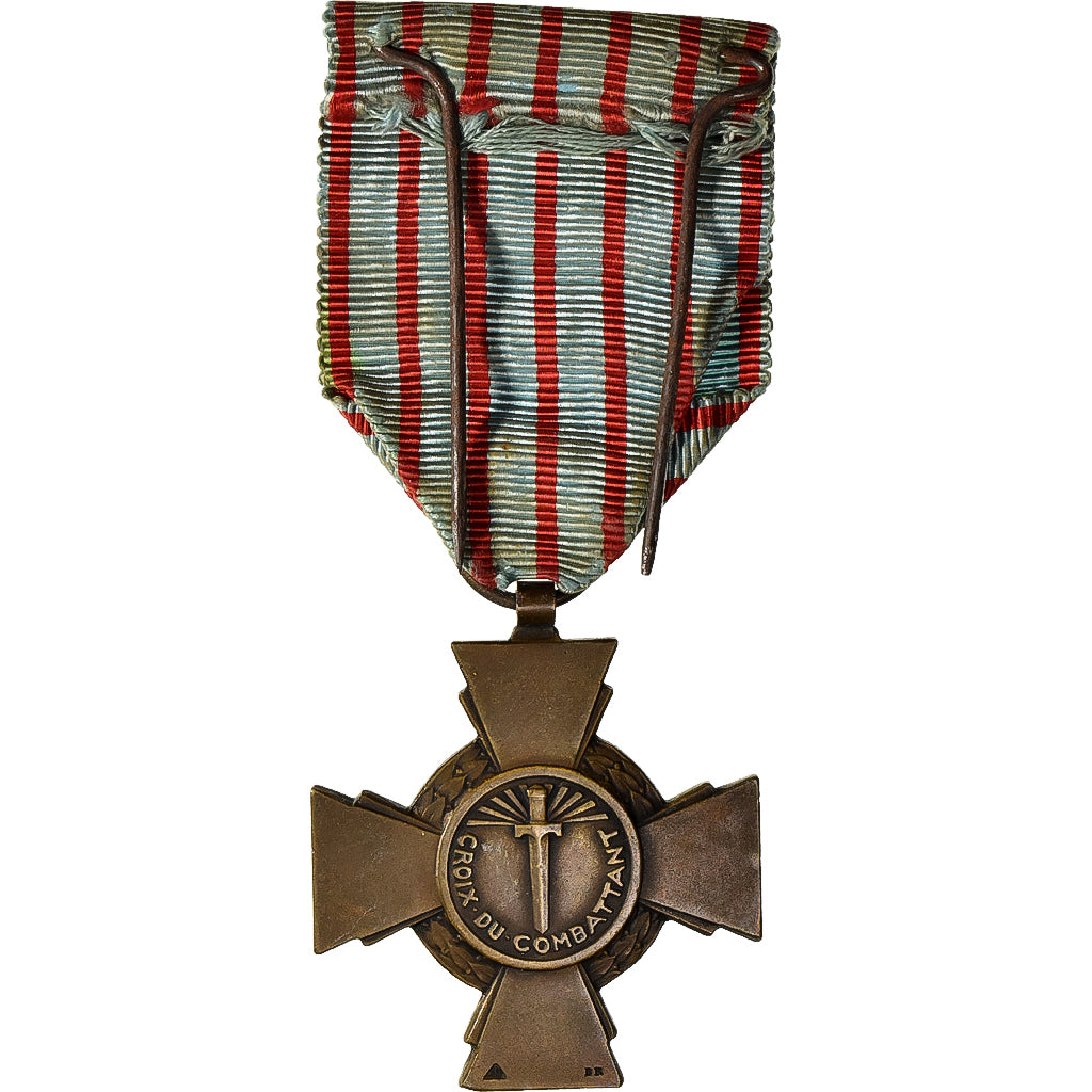 France, Croix du Combattant, WAR, Medal, 1939-1945, Very Good Quality, Bronze