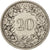 Moneda, Suiza, 20 Rappen, 1884, Bern, BC+, Níquel, KM:29
