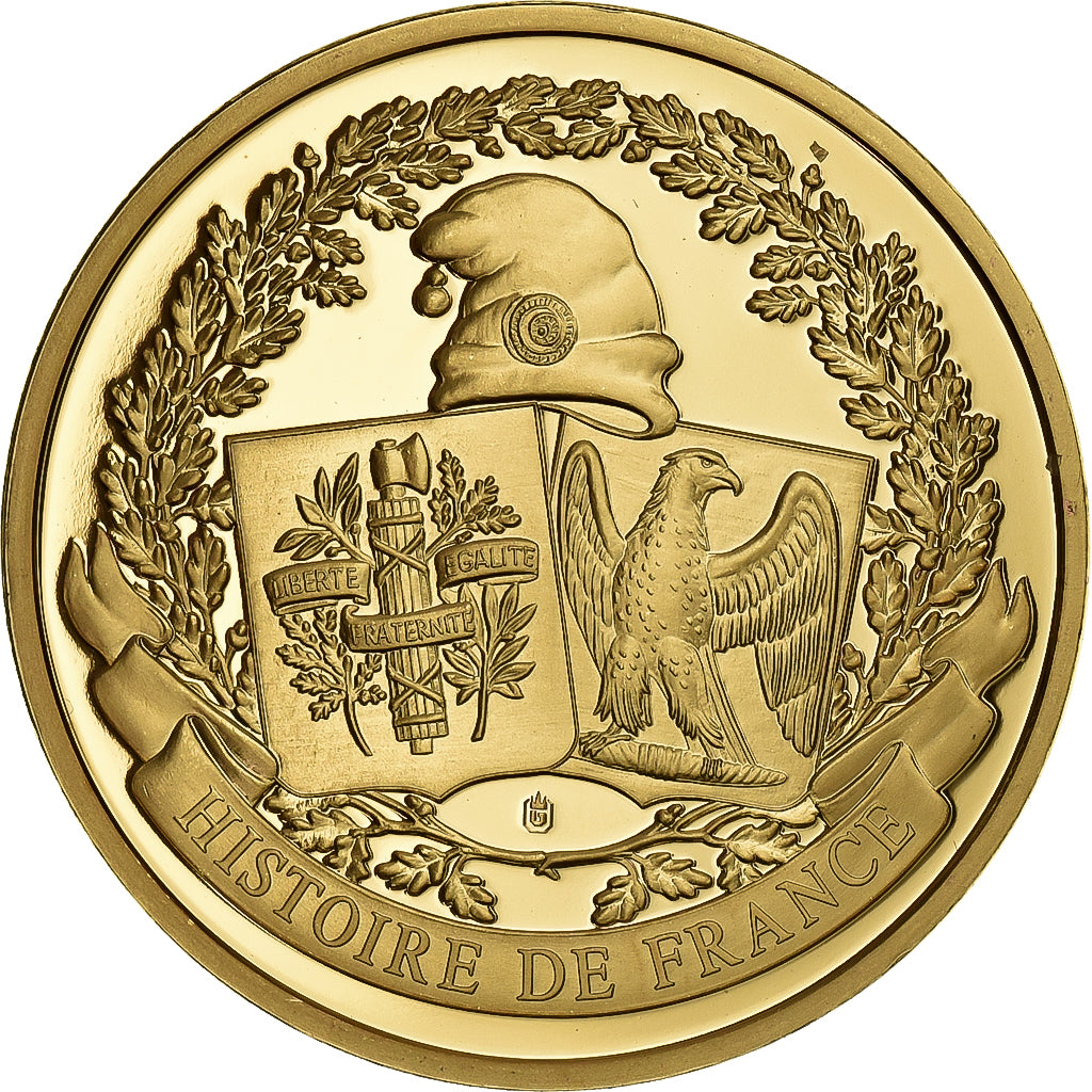 France, Médaille, Histoire de France, Jeanne d'Arc au Bucher, Copper Gilt, FDC