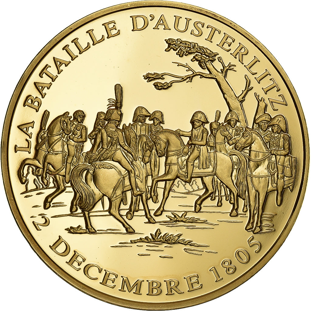 França, medalha, Bataille d'Austerlitz, Cobre Dourado, MS(65-70)