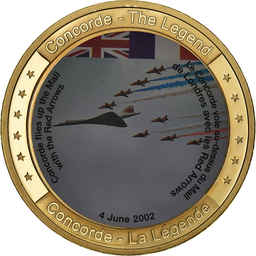 Frankreich, Medaille, Concorde, La Légende, 2002, Copper Gilt, STGL