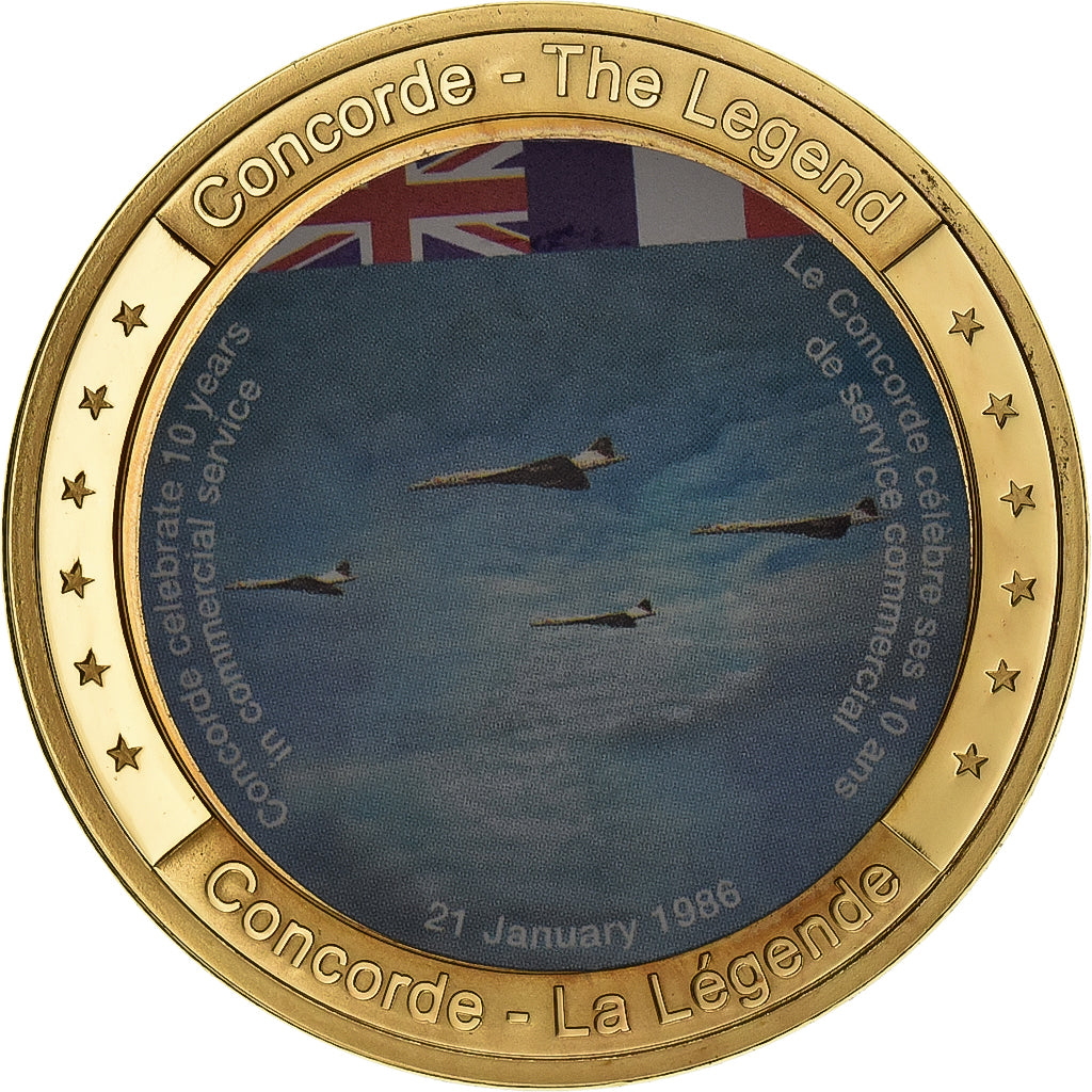 France, Medal, Concorde, La Légende, 2009, Copper Gilt, MS(65-70)