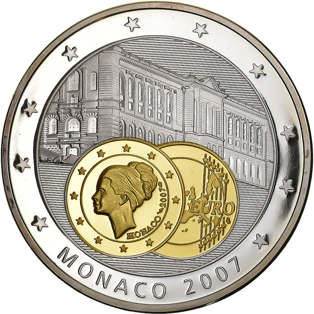 France, Medal, Europe, Monaco, 2007, Copper Plated Silver, MS(65-70)