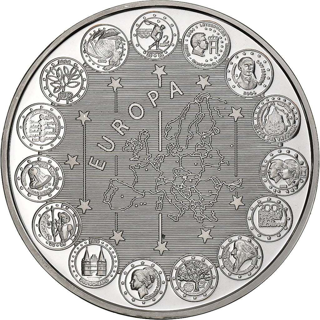 France, Medal, Europe, Monaco, 2007, Copper Plated Silver, MS(65-70)