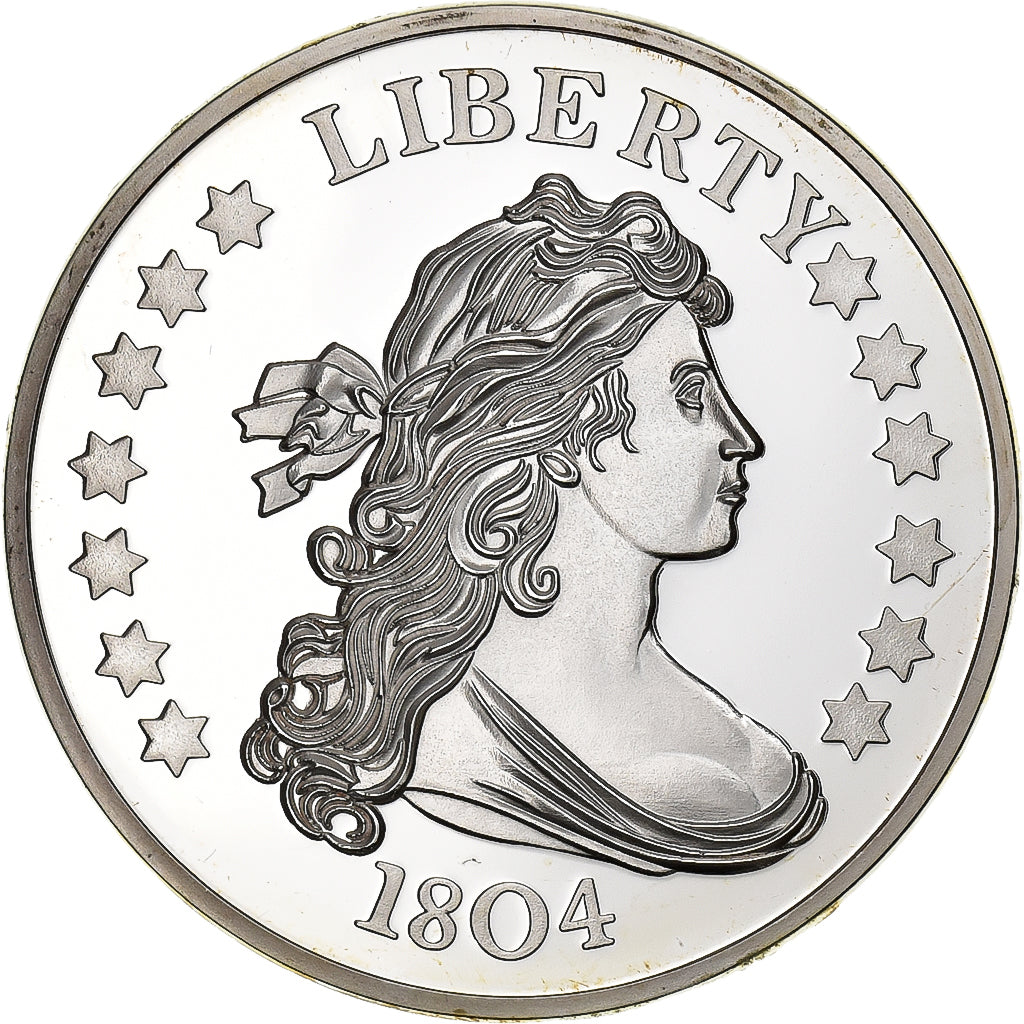 United States, Medal, Draped Bust Dollar 1804, Copper Plated Silver, COPY