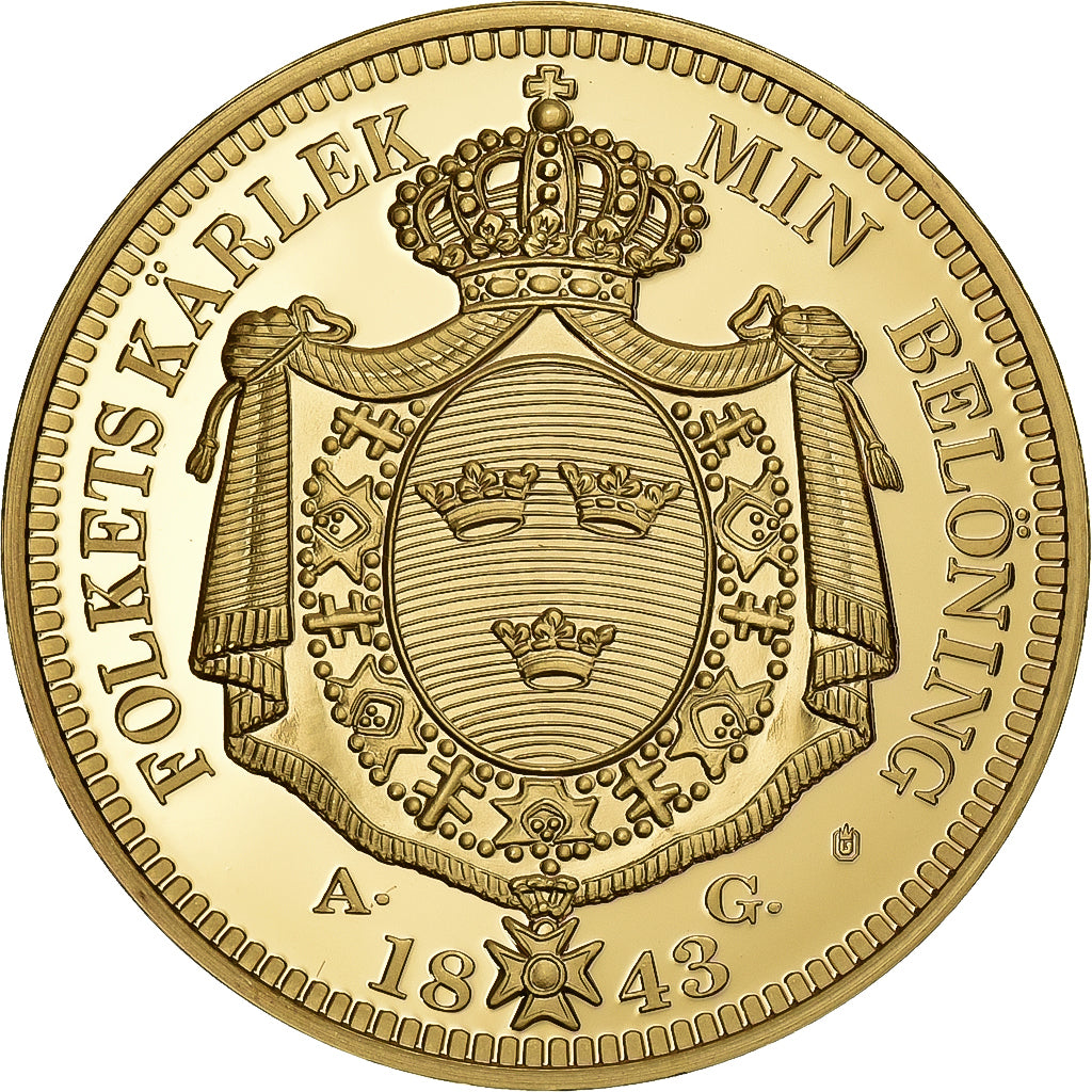 Sweden, Medal, 4 Ducats Karl XIV, Copper Gilt, COPY, MS(65-70)