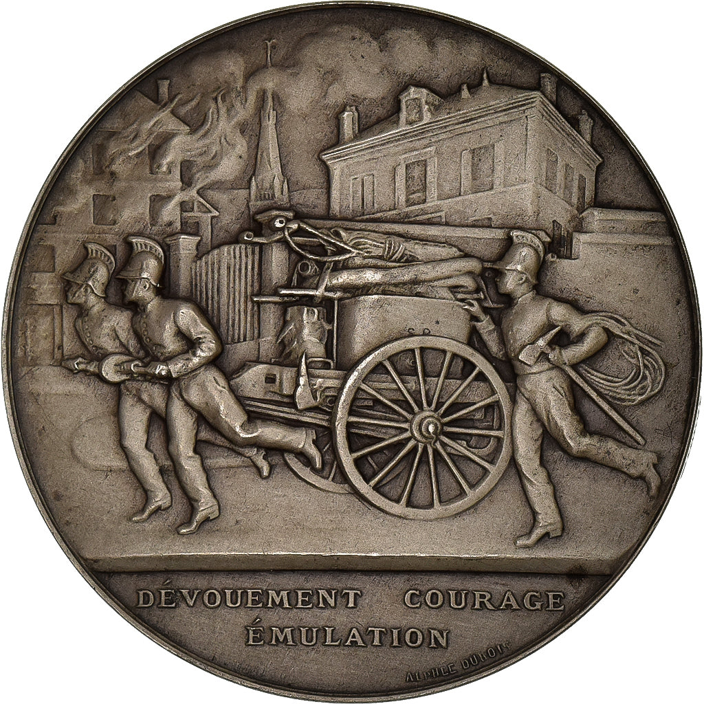 Francja, medal, Concours de Pompes à Incendie, Le Mans, 1908, Srebro, Alphée