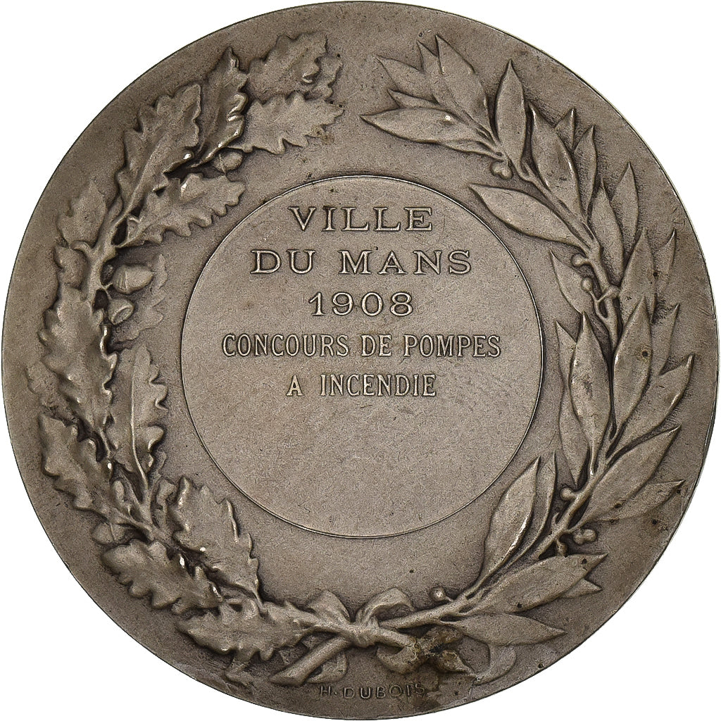 Francja, medal, Concours de Pompes à Incendie, Le Mans, 1908, Srebro, Alphée