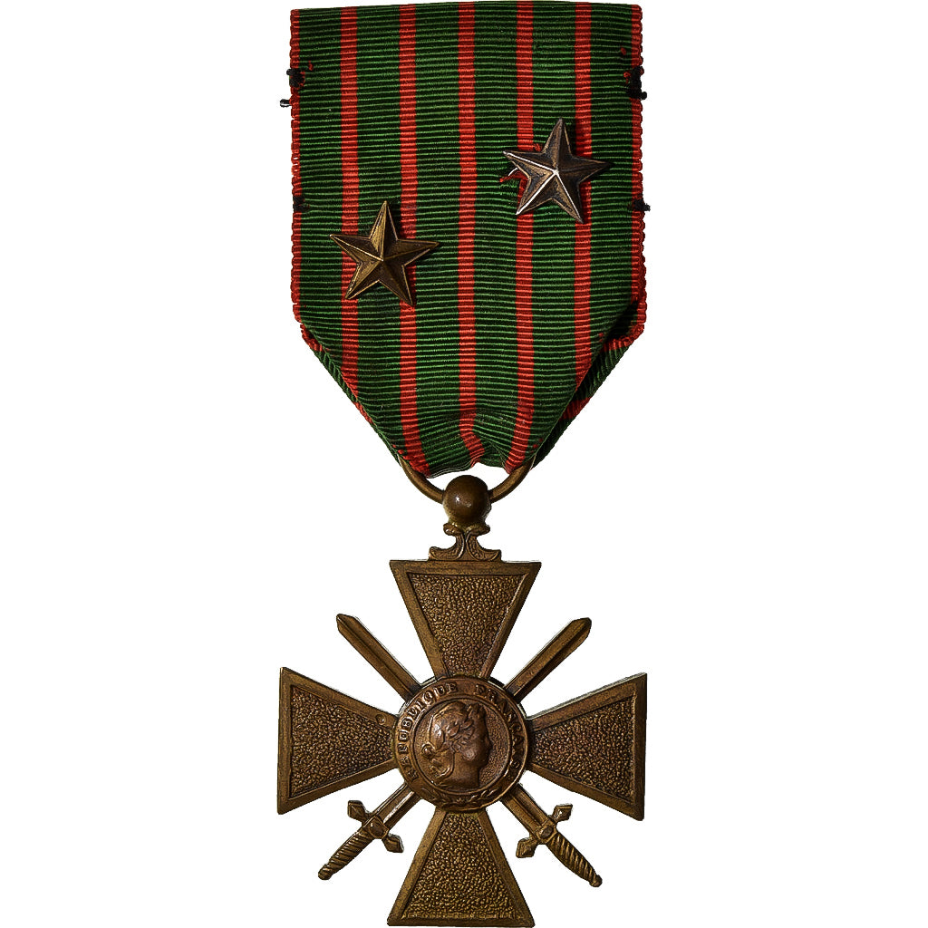 Frankreich, Croix de Guerre, WAR, Medaille, 1914-1918, 2 Citations, Excellent
