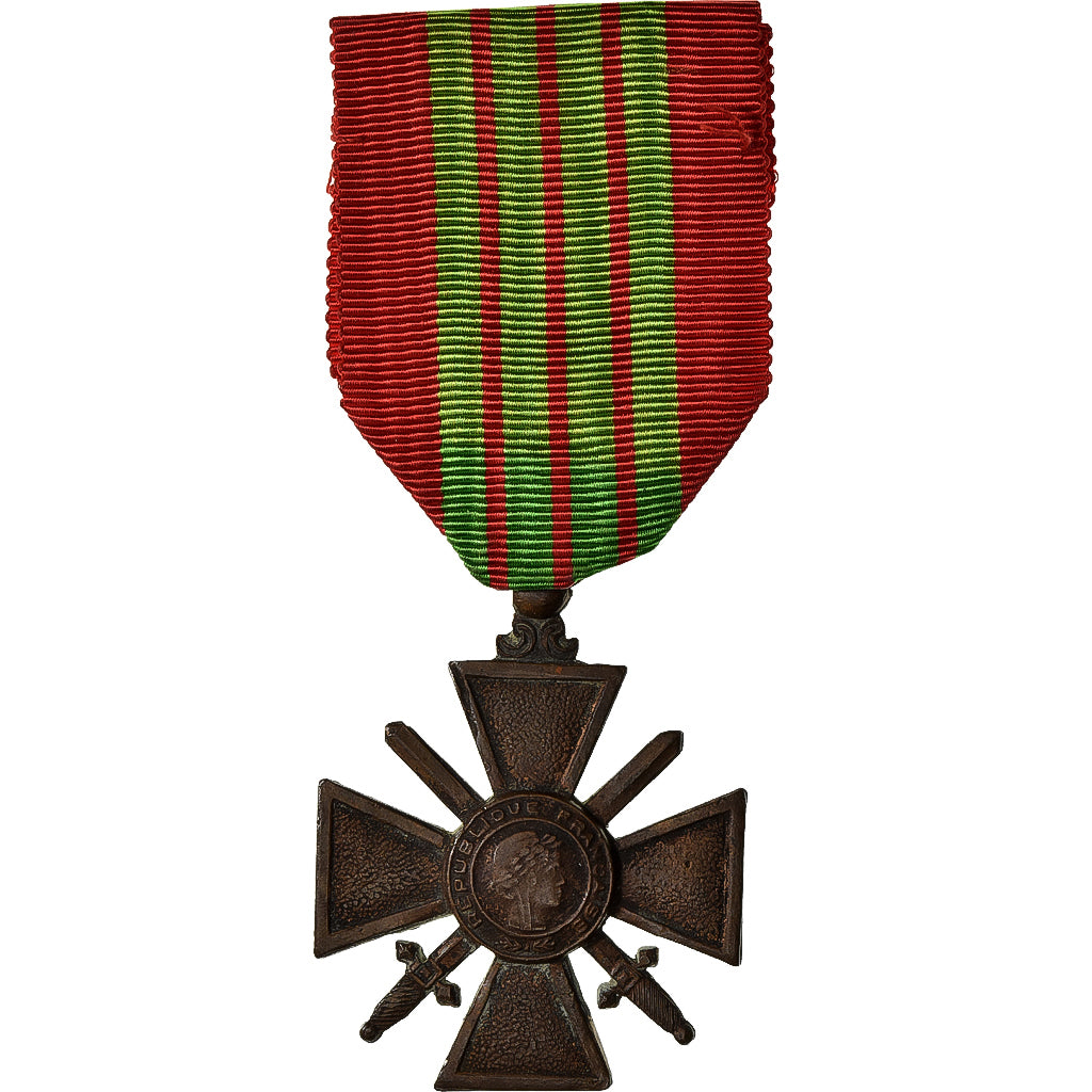 France, Croix de Guerre, Médaille, 1939, Good Quality, Bronze, 37