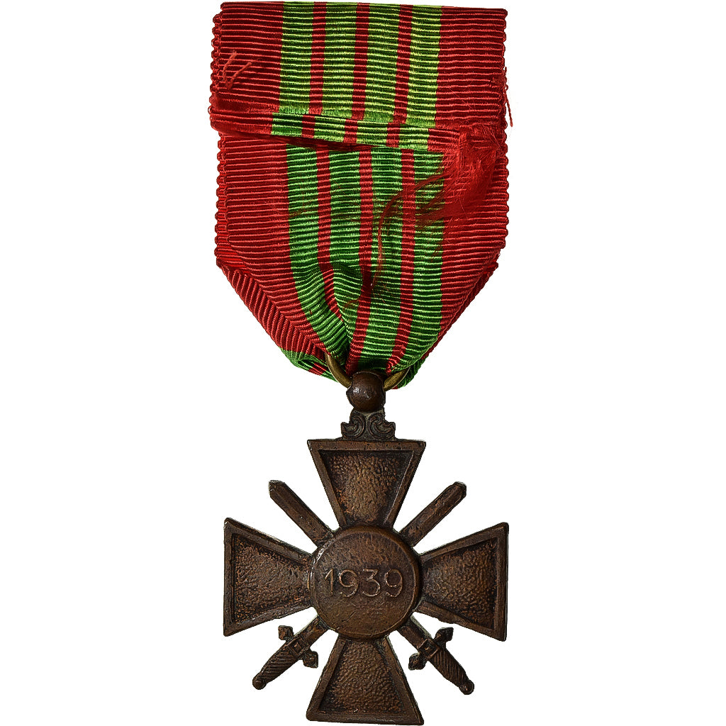 France, Croix de Guerre, Médaille, 1939, Good Quality, Bronze, 37