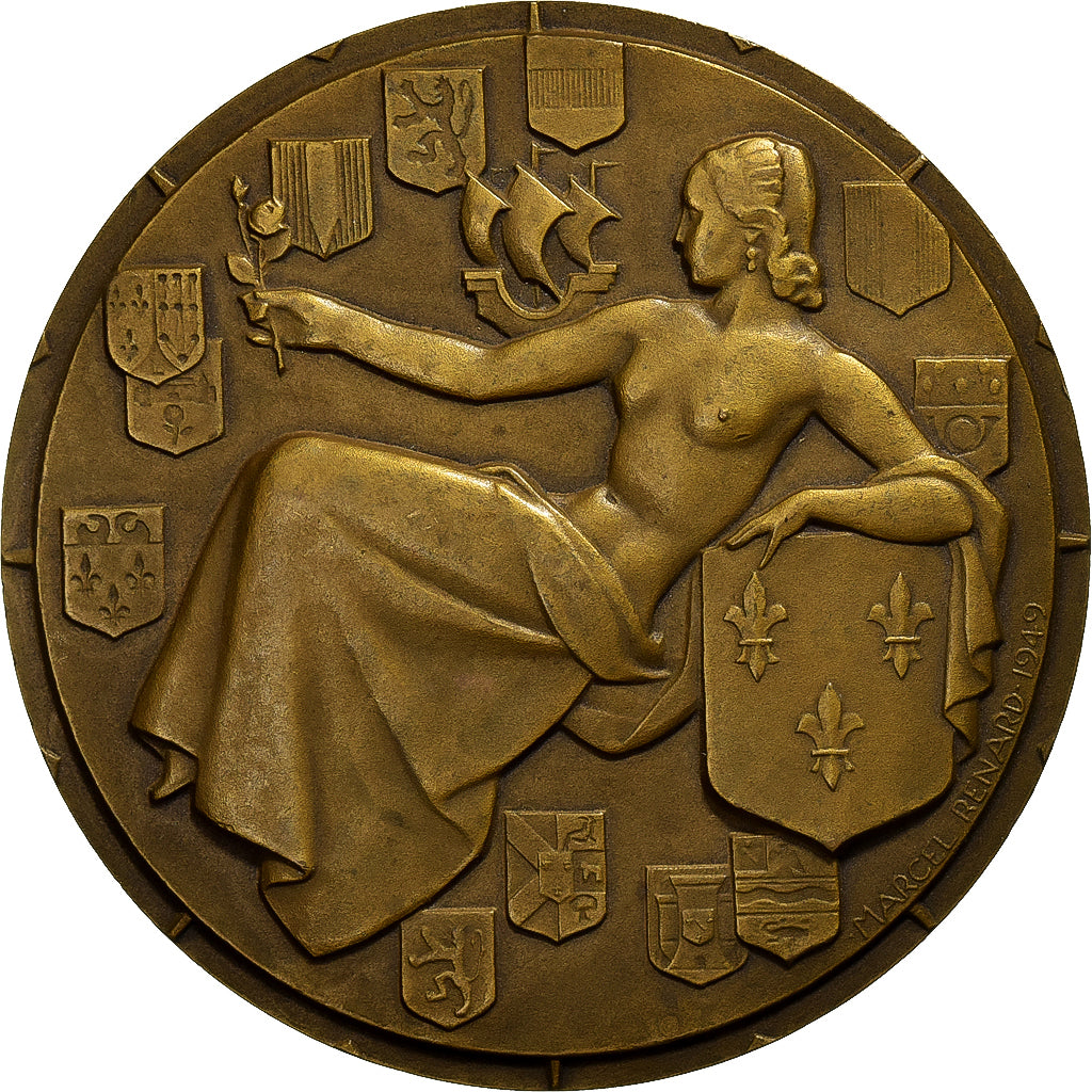 France, Medal, Compagnie Générale Transatlantique, Ile-de-France, 1949
