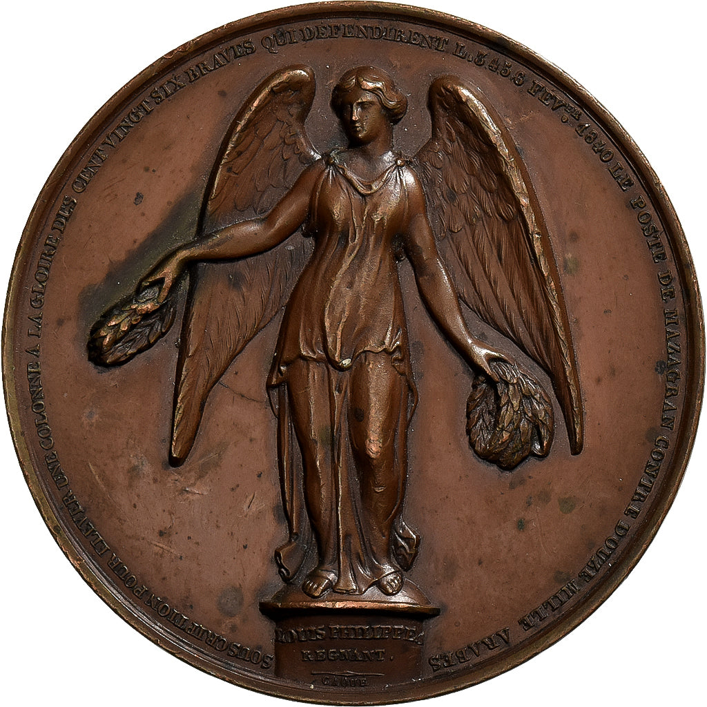 Argélia, medalha, Louis-Philippe Ier, Défense de Mazagran, 1840, Cobre
