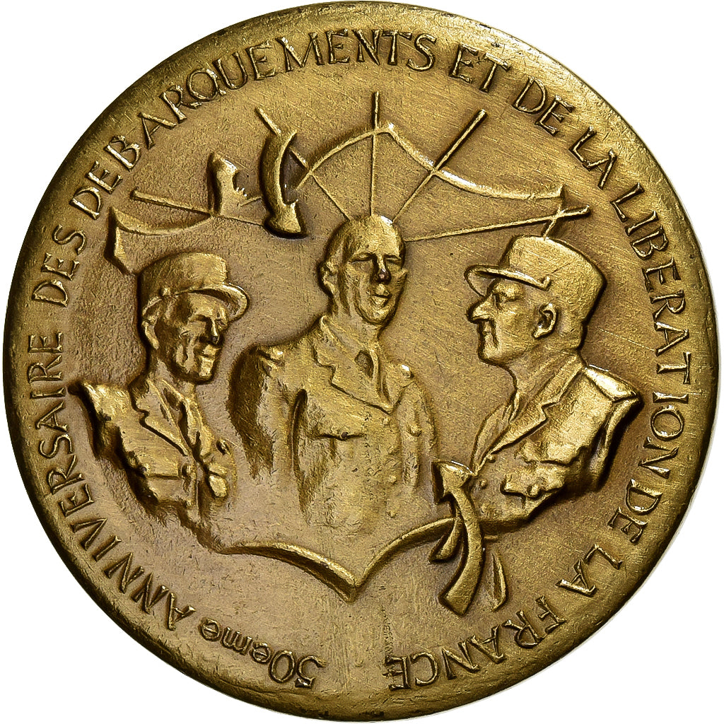 Francia, medaglia, Comité du Débarquement de Normandie, 1995, Bronzo, SPL