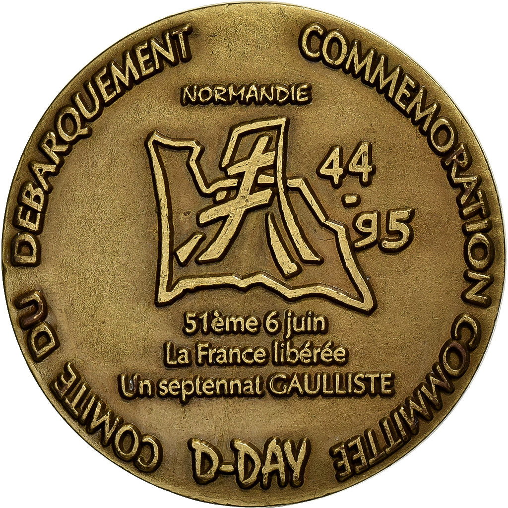 Francia, medaglia, Comité du Débarquement de Normandie, 1995, Bronzo, SPL