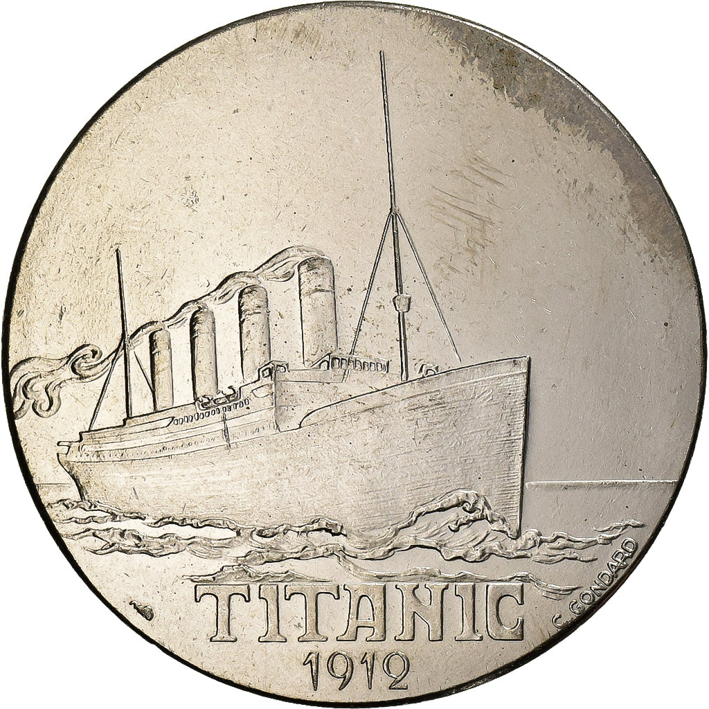 France, Medal, Les Grands Transatlantiques, Titanic, Copper-nickel, C. Gondard