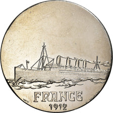 França, medalha, Les Grands Transatlantiques, France, Prata, C. Gondard, MS(64)