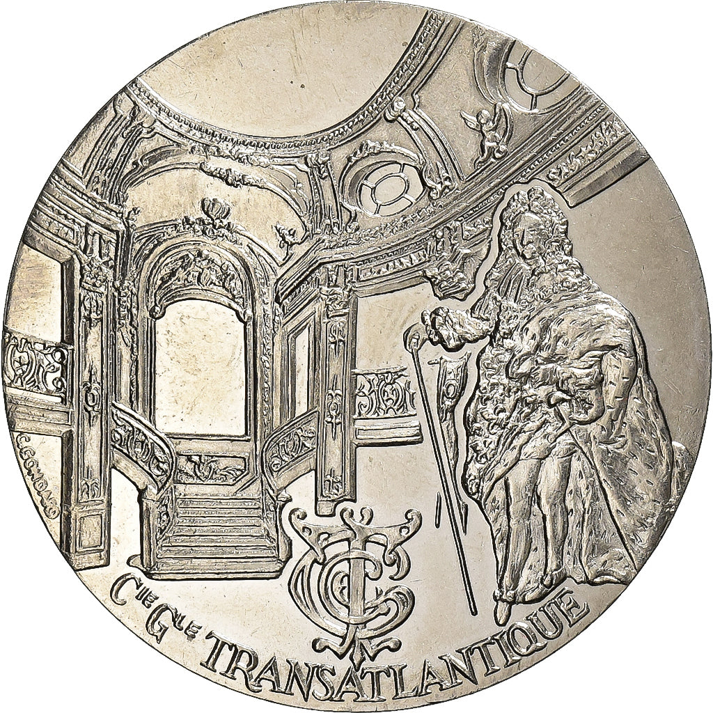 França, medalha, Les Grands Transatlantiques, France, Prata, C. Gondard, MS(64)