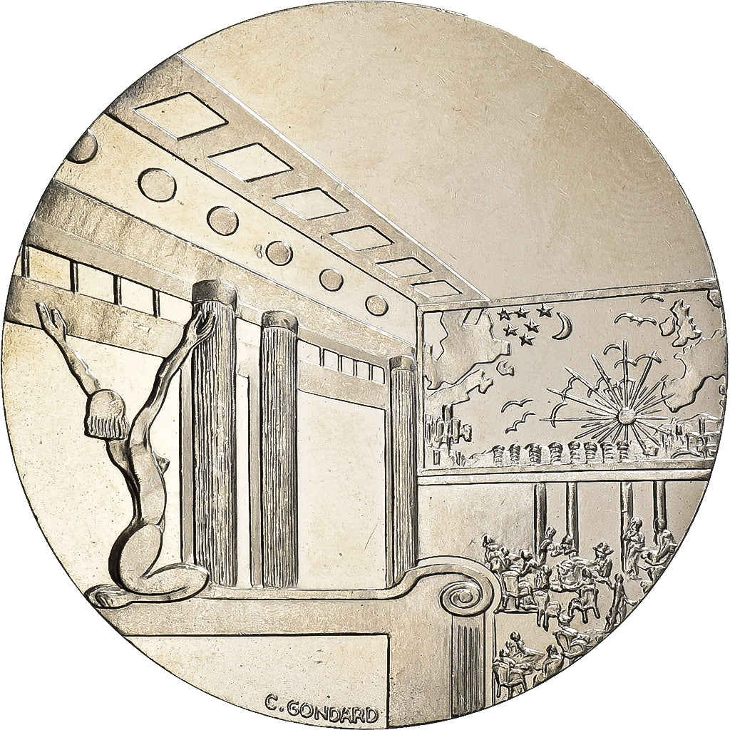 França, medalha, Les Grands Transatlantiques, Queen Mary, Cobre-níquel, C.