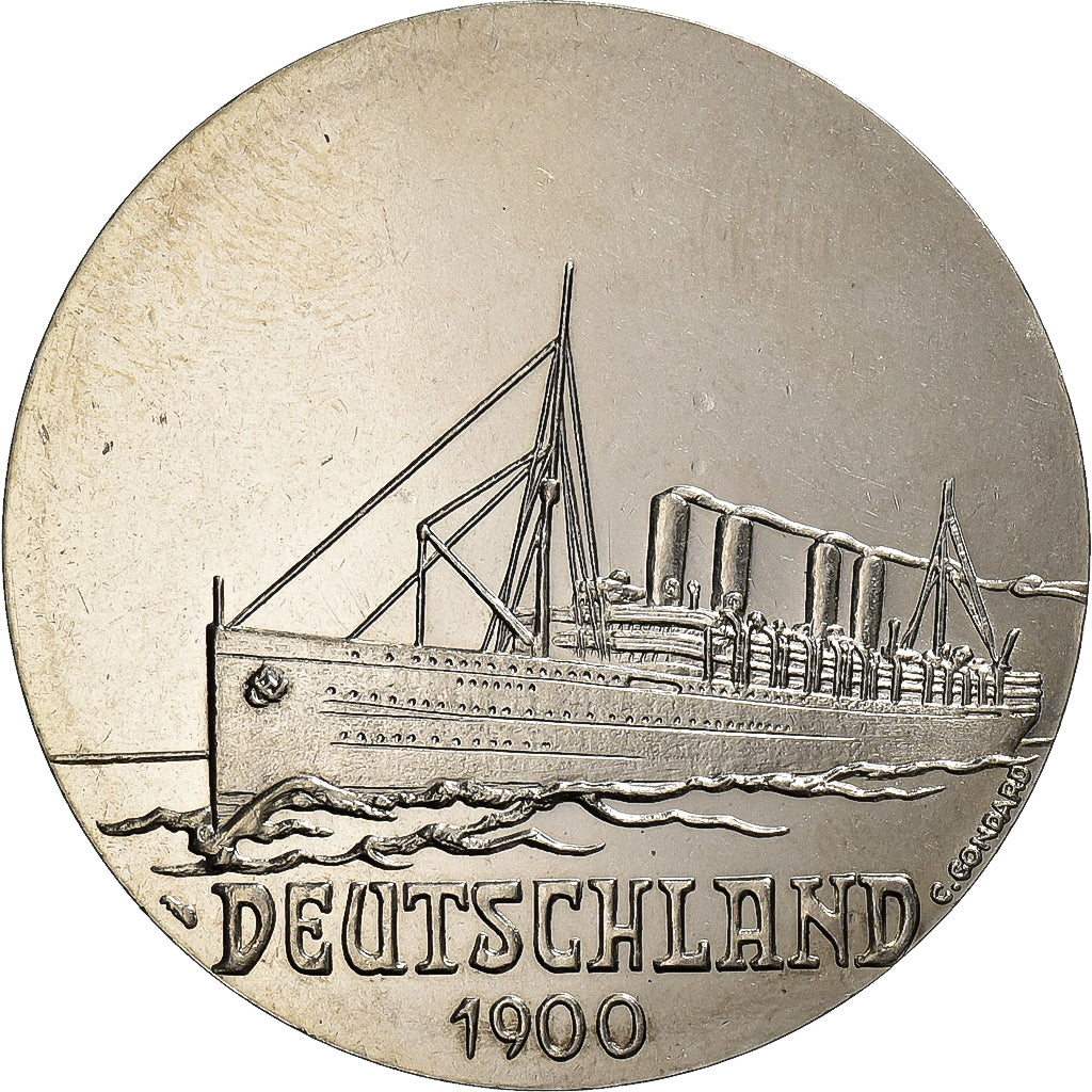 França, medalha, Les Grands Transatlantiques, Deutschland, Cobre-níquel, C.