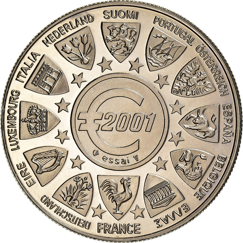 França, medalha, L'Europe, La Semeuse, 2001, Cobre-níquel, MS(63)