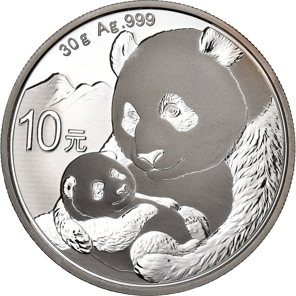 China, 10 Yüan, Panda, 2019, Bullion, Silber, STGL
