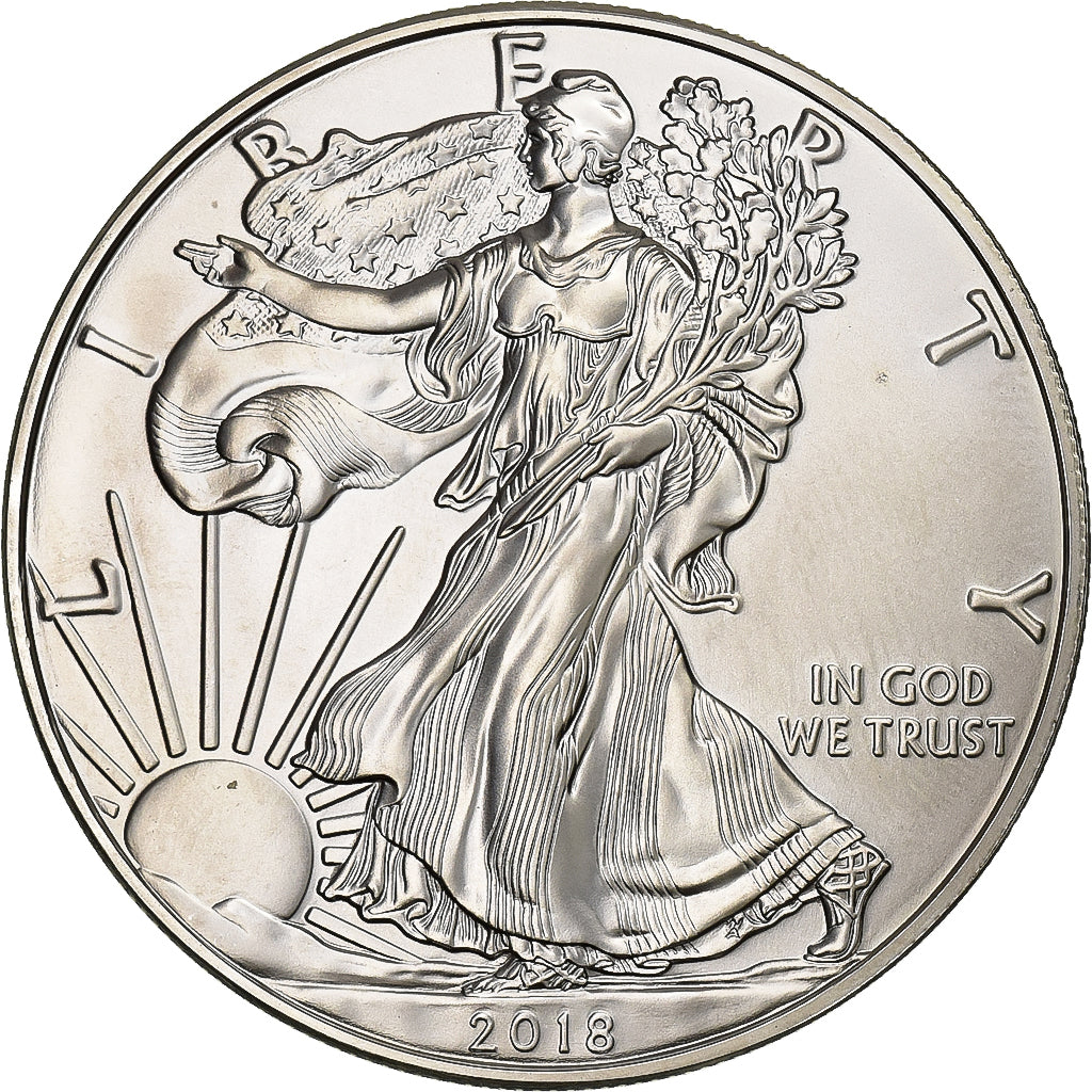 United States, Dollar, Silver Eagle, 2018, 1 Oz, Silver, MS(65-70)