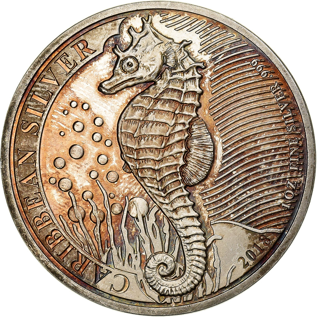 Barbados, Dollar, Seahorse, 2018, Franklin Mint, Prueba, Plata, SC