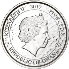 Ghana, 5 Cedis, African Leopard, 2017, 1 Oz, Srebro, MS(65-70)